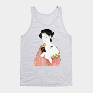 Beautiful Geisha in Kimono making up - Japanese art Tank Top